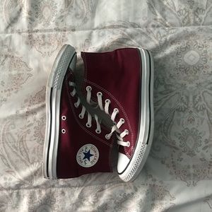 Maroon High Top Converse